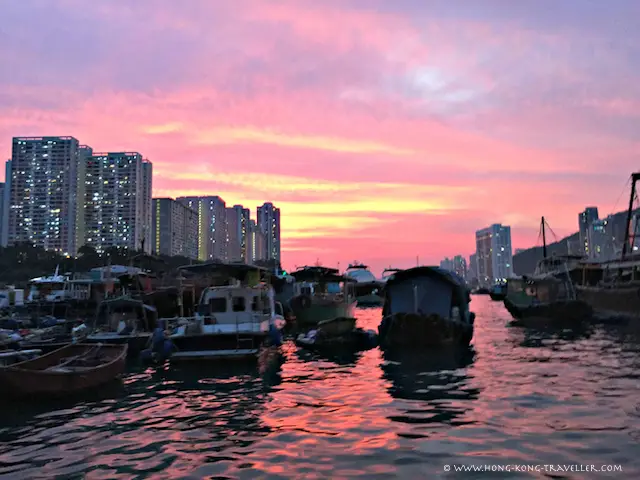 Aberdeen Fishing Village at Dusk