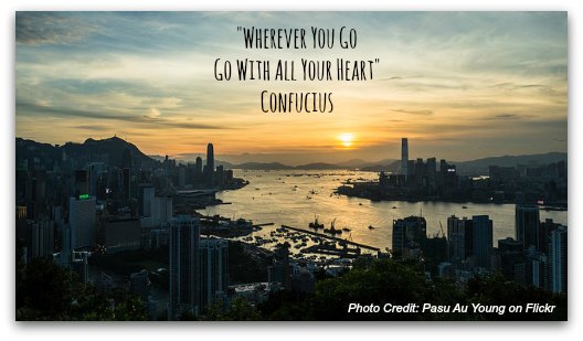 Beautiful Hong Kong Harbour at Sunset