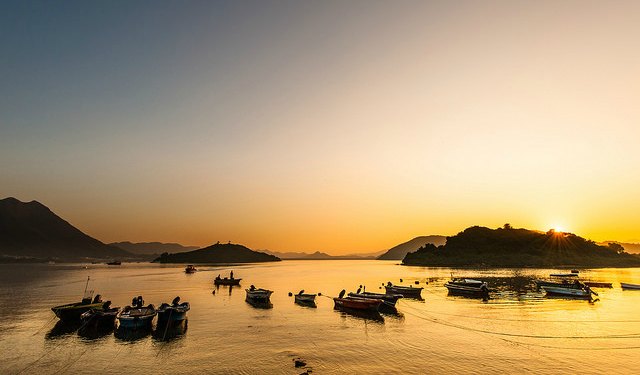 Beautiful August Sunset in Cheung Chau Island Beautiful August Sunset in Cheung Chau Island