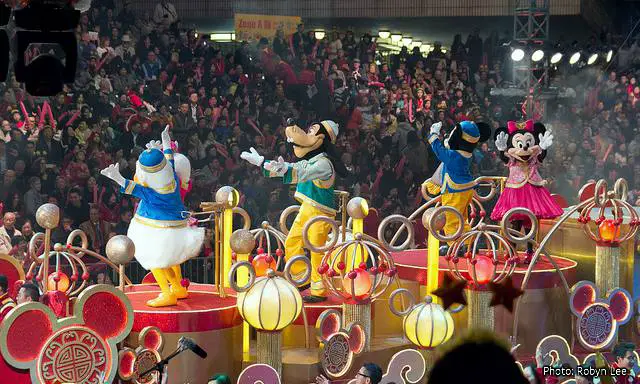 Hong Kong Chinese New Year Parade: Mickey and Friends at the Hong Kong Disneyland Float