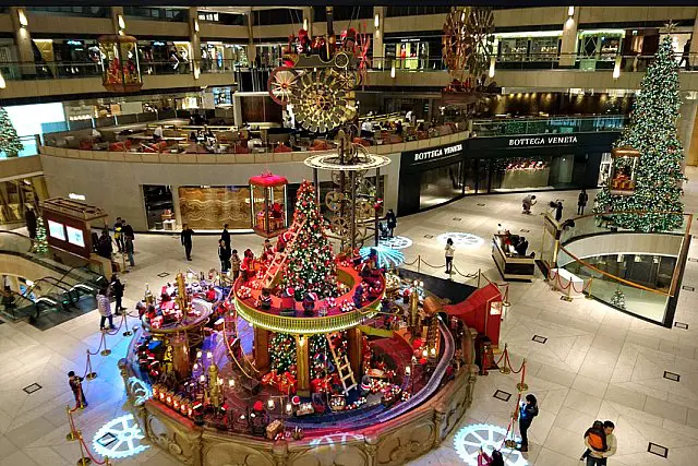 Christmas Tree and Decorations at The Landmark Mall Hong Kong
