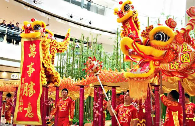 Dragon and Lion Dances and Parade at IFC Mall Hong Kong