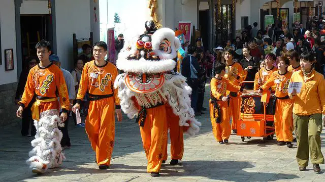 Dragon and Lion Dances and Parade at Ngong Ping Village Lantau
