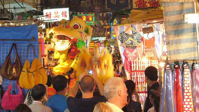 Lion Dances at Temple Street Night Market