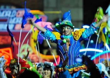 Acrobats and performers at Chinese New Year Night Parade