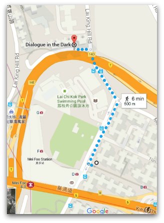 Map Mei Foo Station to Dialogue in the Dark
