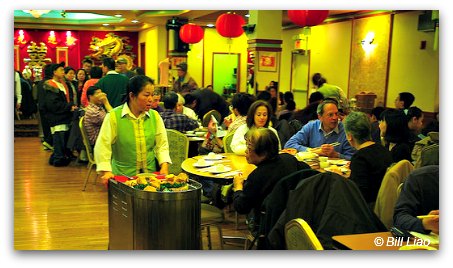 Dim Sum trolleys in Hong Kong restaurant