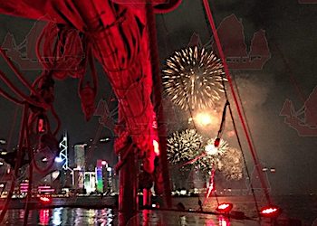Hong Kong National Day Fireworks from Cruise Boat Hong Kong National Day Fireworks from Cruise Boat