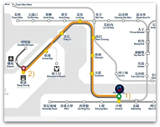 MTR Journey From Central to Tung Chung and Ngong Ping 360