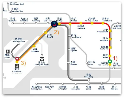 MTR Journey From Tsim Sha Tsui to Tung Chung and Ngong Ping 360 MTR Journey From Tsim Sha Tsui to Tung Chung and Ngong Ping 360