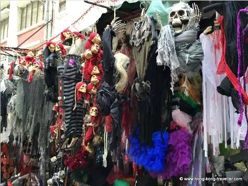 Halloween Masks and Costumes in Hong Kong Pottinger Street Market