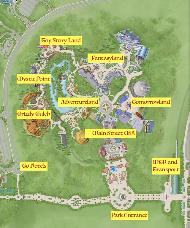 Hong Kong Disneyland Area Map Hong Kong Disneyland Area Map