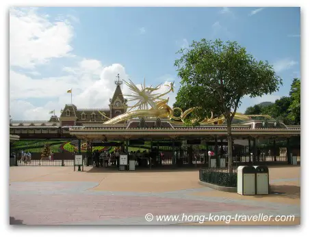 Security Lines by the Main Entrance at Hong Kong Disneyland