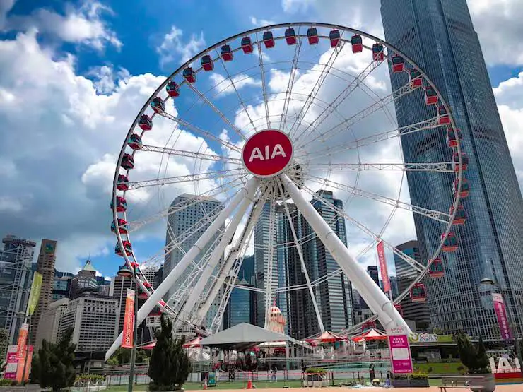 Hong Kong Ferris Wheel from Central Ferry Pier
