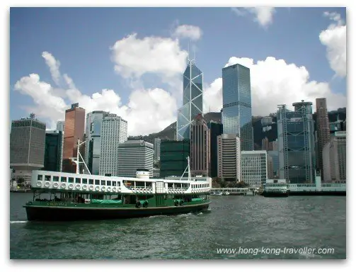 View of Star Ferry and Hong Kong Skyline