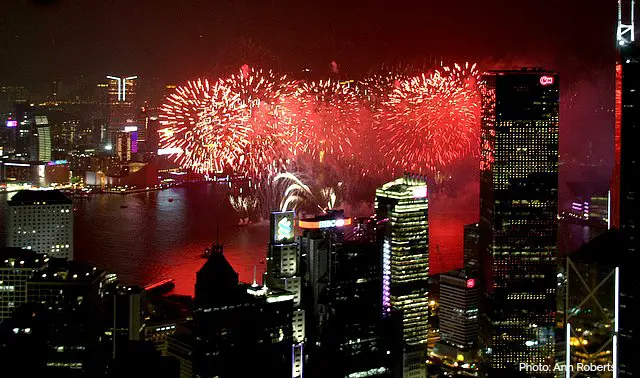 Hong Kong Fireworks view from Victoria Peak