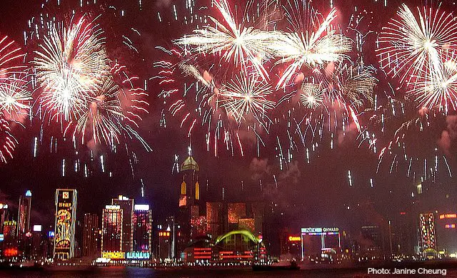 Hong Kong Fireworks over Victoria Harbour