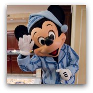 Mickey in PJs at Disney Resort