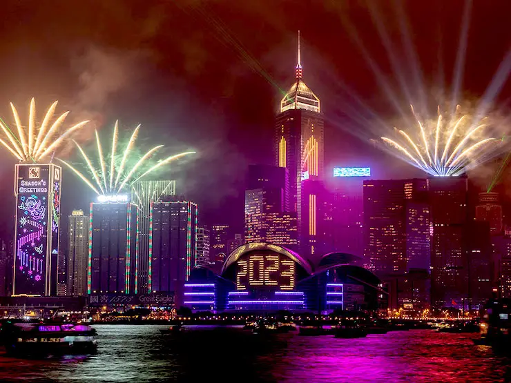 Hong Kong New Year Countdown Clock