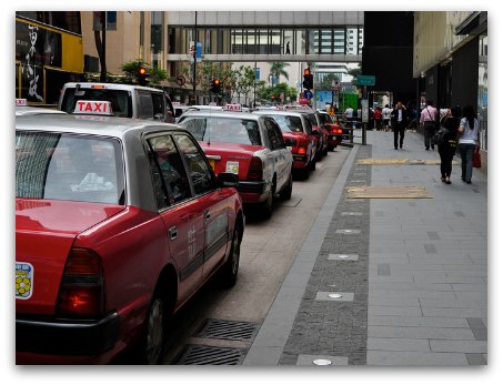 Taxi stands in Hong Kong