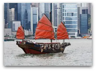 Duk Ling the Hong Kong Junk in Victoria Harbour