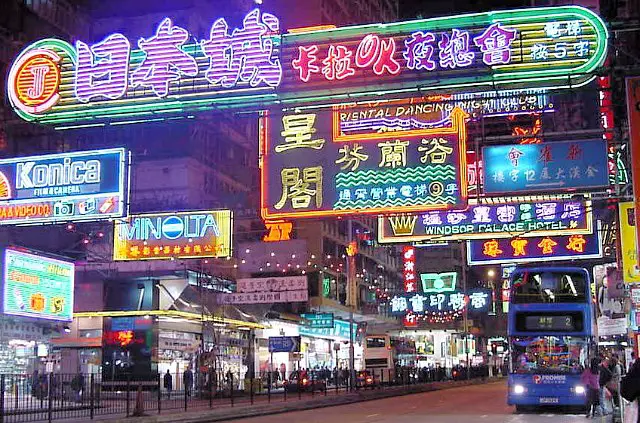 Hong Kong Traffic Streets At Night