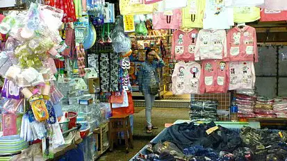 Clothing and trinkets at Ladies Market