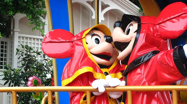 Mickey and Minnie on a rainy summer day