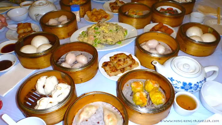 Many kinds of dim sum in Hong Kong