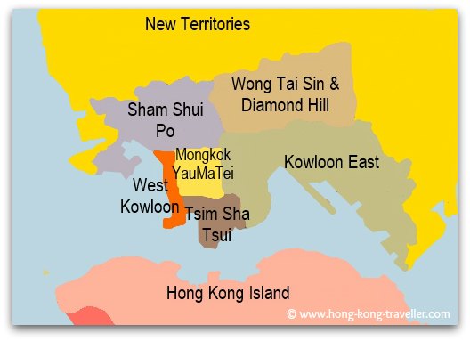 Geography of Hong Kong Kowloon Peninsula: Neighborhoods