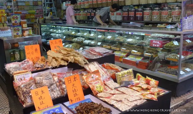 Ladies Market Hong Kong - dried food shops