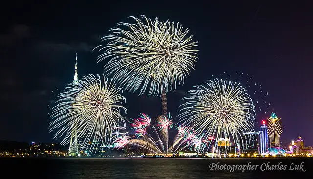 Macau International Fireworks Contest views from Taipa