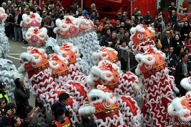 Lion Dance Parades at Tai Kok Tsui Temple Fair