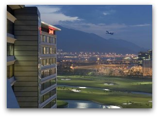 Room overlooking runway at Marriott Skycity Airport Hotel Hong Kong