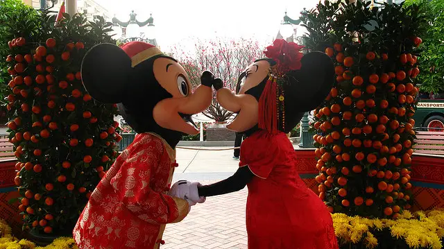 Mickey and Minnie at Hong Kong Disney during Chinese New Year