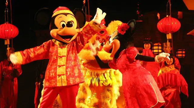 Mickey at Disney Land Hong Kong Chinese New Year Show 