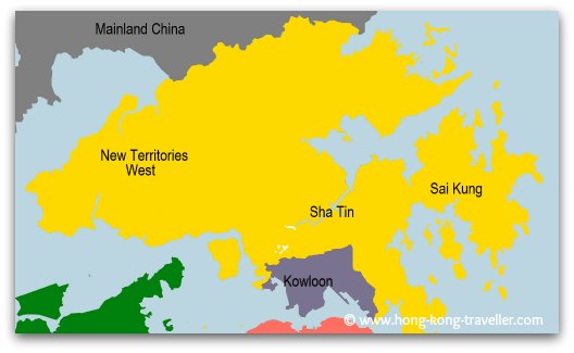 Hong Kong New Territories Area Map