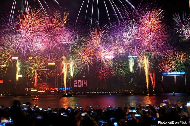 Fireworks from the Avenue of the Stars