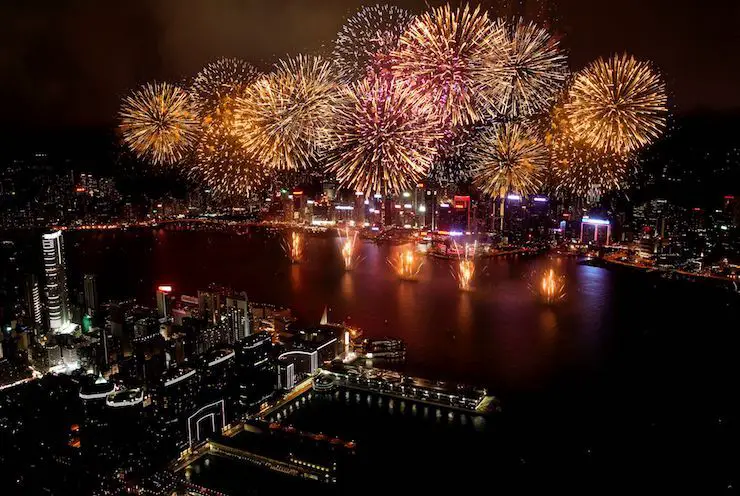 Views of Fireworks from the Ritz Carlton Hong Kong