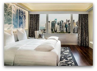 Harbour view room at Park Lane Hotel in Hong Kong Harbour view room at Park Lane Hotel in Hong Kong