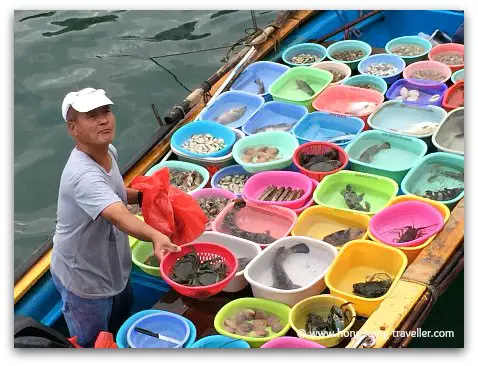 Fisherman peddling crabs