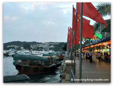 Dried seafood being sold at the floating market in Sai Kung