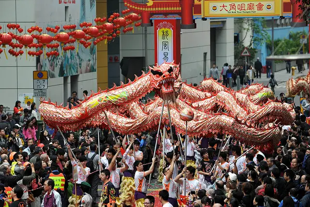 Dragon Dance Parades at Tai Kok Tsui Temple Fair
