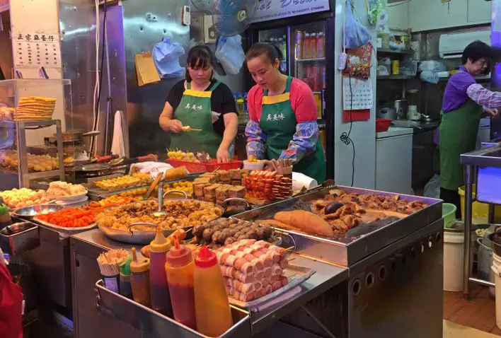 Temple Street Night Market Food Stands