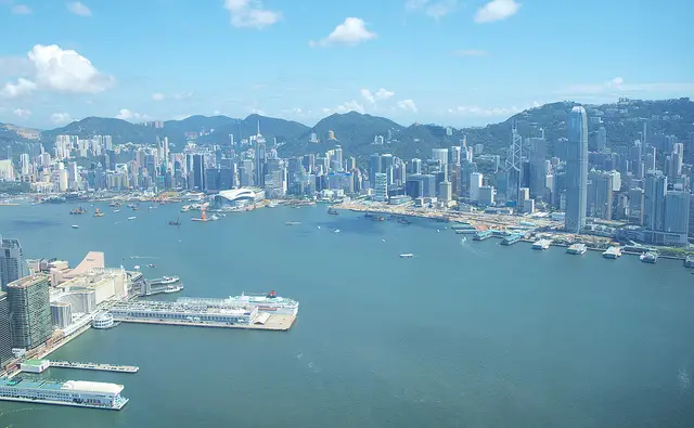 Views of Victoria Harbour from Sky 100 Observation Deck
