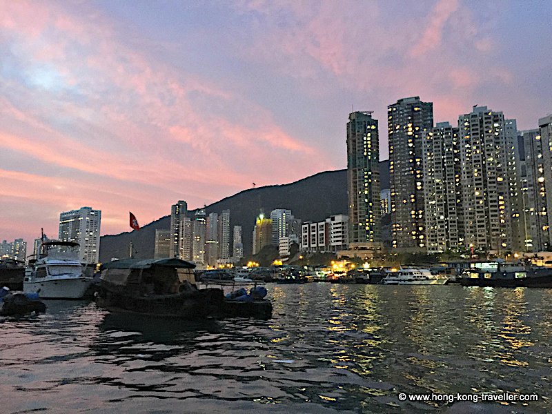 Aberdeen Village Harbour and background highrises