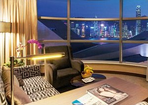 Harbour view  suite at the YMCA in Hong Kong